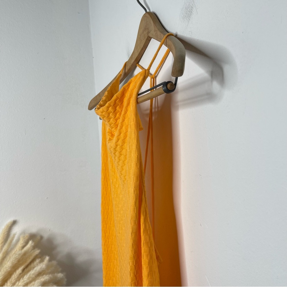 Free People BEACH Evelyn Halter Orange Square Textured
Open Back Dress XL Y2K 90 - Picture 8 of 16
